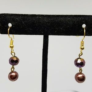 Purple dangle earrings - NWOT